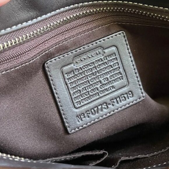 Chocolate Patent Leather COACH Wingtip Tote - Picture 5 of 5